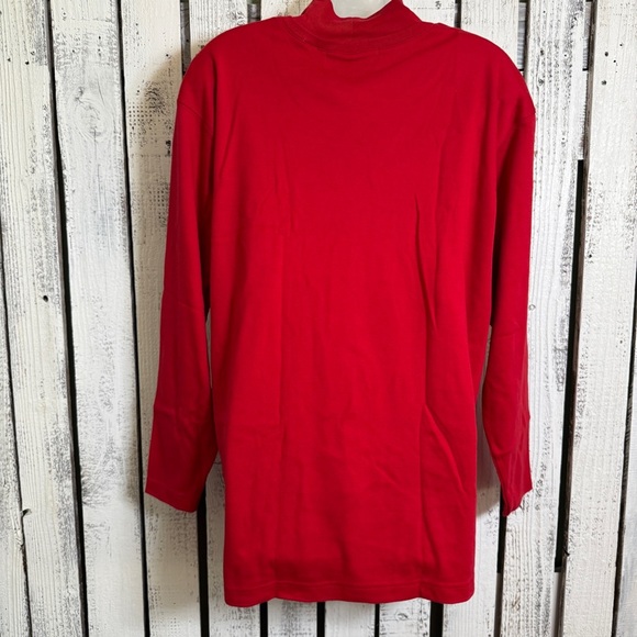 Vtg 80s 90s Karen Scott Embroidered Ugly Christmas Turtleneck Top Size XL Red - Picture 9 of 12